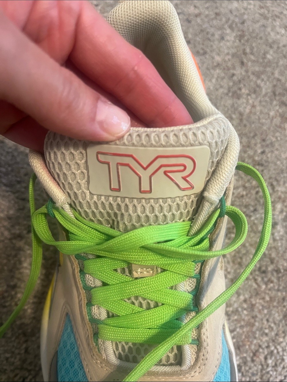 Women’s TYR athletic Sneakers in Aqua, Lime & Yellow. SZ 8.5. - Picture 5 of 6